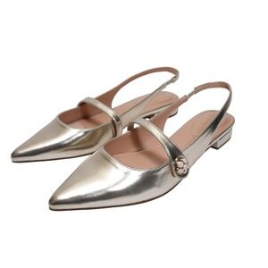 Bandolino Aubriana3 Womens 8.5 Gold Mary Jane Slingback Dress Flats